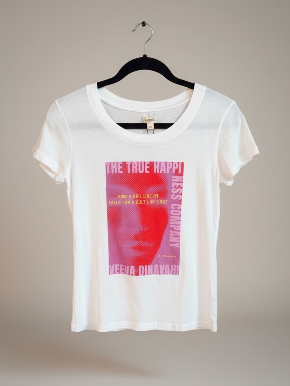LAgence Cory Cotton Scoop Neck Tee with Graphic Size Small